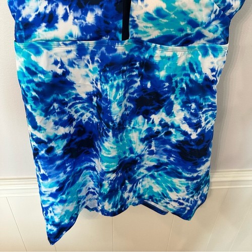 Badeanzüge für alle Damen blau Batik fließend Tankini Schwimmoberteil Größe 22 neu mit Etikett - Bild 4 von 10