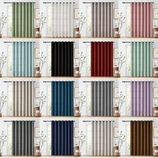 PRIVACY GROMMET BLACKOUT LINEN WINDOW CURTAINS LIVING ROOM DRAPES 1 PANEL