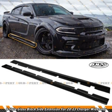 For 20-2023 Dodge Charger SRT Widebody H Style Gloss Black Side Skirt Extension