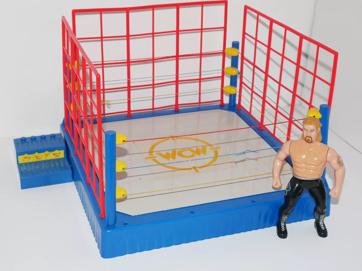 WCW WRESTLING FIGURE RING & CAGE SET OSFTM 1994 VINTAGE RARE WWF WWE NWO PLAYSET