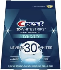 Crest 3D White Strips 1-Hour Express + LED Light Whitening Kit - 38 Strips