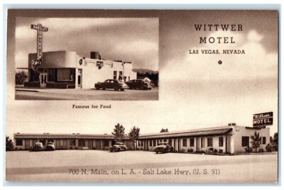 c1940 Wittwer Motel Fremont Street Exterior Building Las Vegas Nevada Postcard