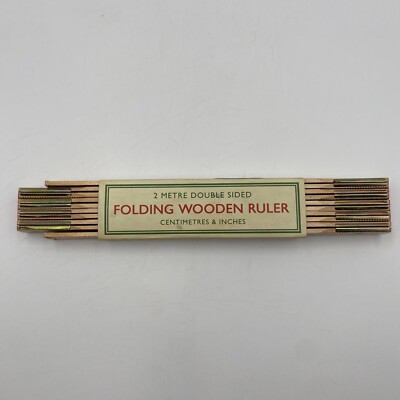 Folding Wooden Ruler 2 Meter Double Sided Centimeters & Inches Dotcomgiftshop