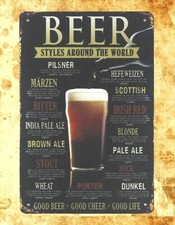 metal wall art Beer Styles Liquor Shop Bar Cave tin metal sign