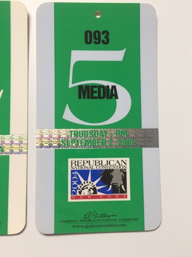 2004 Republican National Convention Green Media Credential Set George W. Bush - Picture 6 of 7