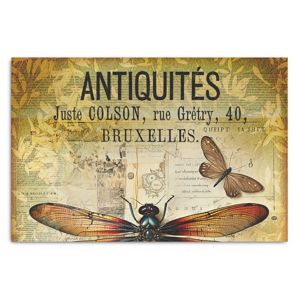 Póster decoupage libélula vintage impresión gótica arte de pared para el hogar Foto 4 de 4