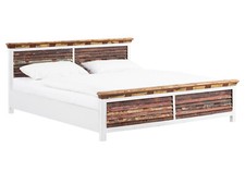 Bett Perth 180x200 Massivholz Landhausstil antik weiß, Doppelbett Schlafzimmer 