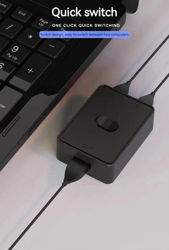 Usb3.0 Switch 2-Port Kvm 2in1 Out 1in2 Out Drucker Tastatur Maus Usb2.0 Sharer - Afbeelding 4 van 16