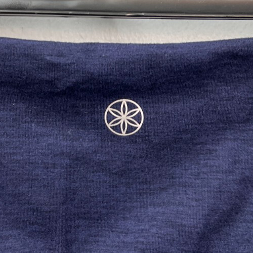 Gaiam Blue Heather Petal Marled Yoga Legging Women's Size Small w/Side Pockets