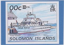 1996 SOLOMON ORIGINAL ADOPTED DRAWING ARTWORK Sc #827 SHIP TRANSPORT UNIQUE 