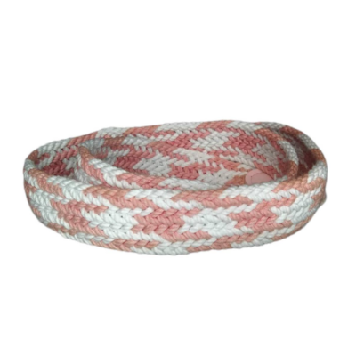 Vintage pink white braided chord belt NOS 90s Vintage Braided Rope Belt size M/L Pink & White  main image 4