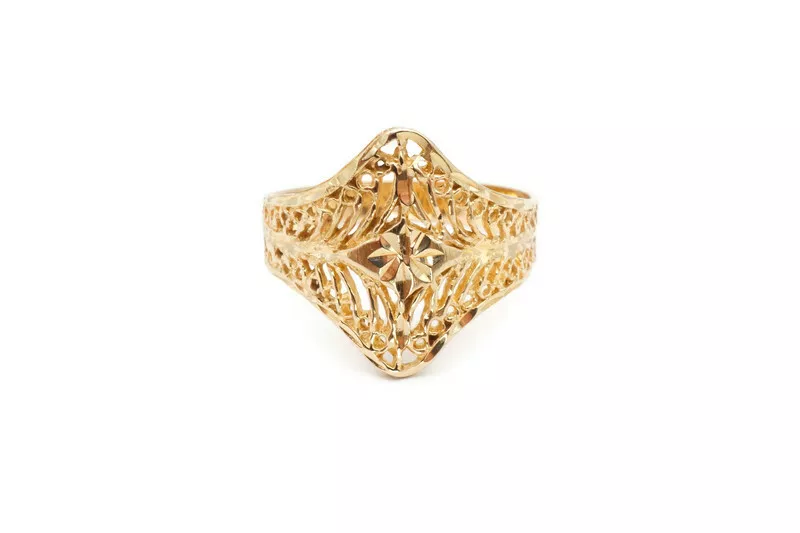 Gold filigree rings 14k sale