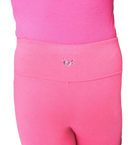 Justice Girls Leggings Pink Size 8 Full Length Cotton High Elastic Waist Logo - Picture 11 of 14