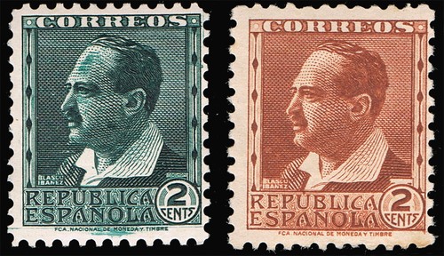 España 1931. Personajes. Edifil x 662 cca. Color cambiado verde oscuro. Escaso.