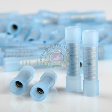 100 pcs Blue NYLON Wire Butt Connector Crimping Terminals 16-14 Gauge