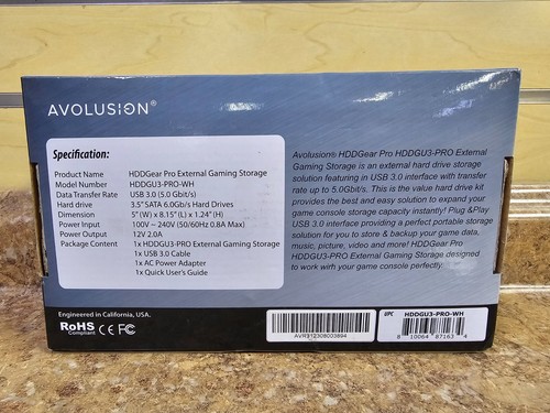 Avolusion HDDGear Pro External Gaming Storage Driver 4TB White HDDGU3-Pro - Picture 6 of 6
