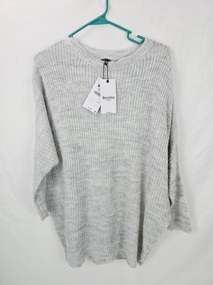 Bershka oversized cable knit jumper Sweater 1/4 Sleeve Small NEW