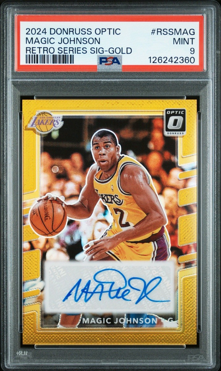 Magic Johnson 2024-25 Panini Donruss Optic Retro Gold Prizm Auto