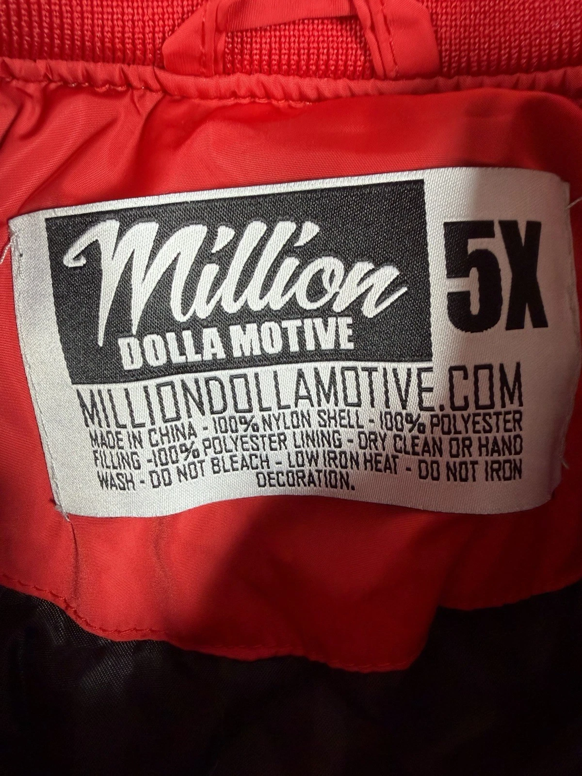 Million Dolla Motive MDM Trappers Bomber Jacket 5XL Red Streetwear Full Zip image 3