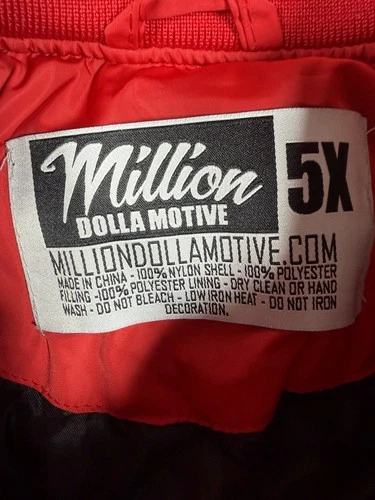 Million Dolla Motive MDM Trappers Bomber Jacket 5XL Red Streetwear Full Zip image 3