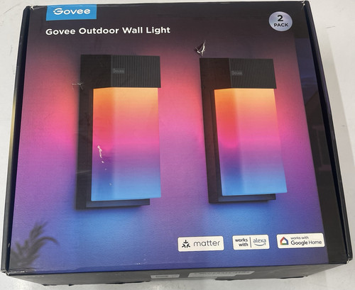 Govee Outdoor Wall Light, 1500LM Smart RGBIC with 45 Scenes Modes (2 Pack) Alexa