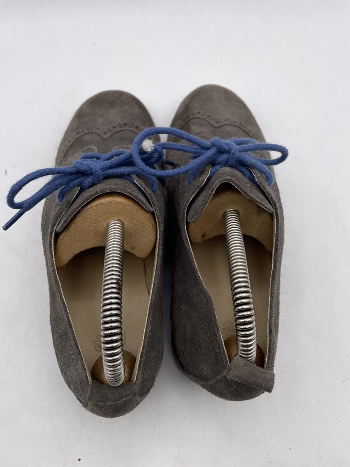 Gap 牛津鞋 3 码灰色麂皮绒翼尖制服学校教堂婴儿鞋 — 第 4/4 张图片