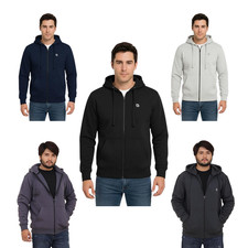 Mens Zip Up Fleece Hoodie Jacket Jumper Gym Jumper Hoodie Sweatshirt for Men