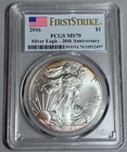 2016 $1 American Silver Eagle 30th Anniversary MS70 PCGS First Strike 1oz Silver
