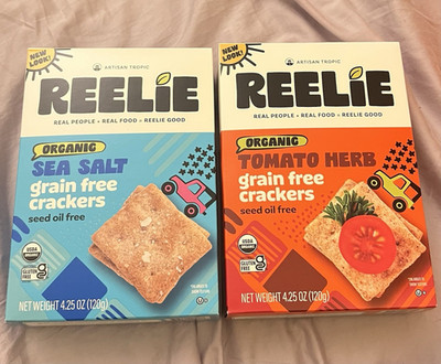 Reelie Organic Grain Free Gluten Free Crackers Sea Salt & Tomato Herb 120g