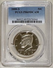 2000-S JFK 50c PCGS PR69 DCAM NO RESERVE!!