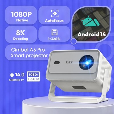 XGODY Gimbal A6PRO Android 14 projector ,650 ANSI native 1080P with 8K support