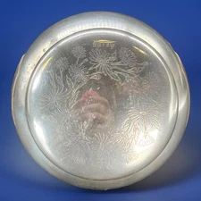 Kirk Stieff Pewter Trinket Box April Daisy Flower Of The Month Patina Vintage