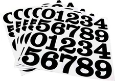 5 Sheets Digital Sticker Outdoor Reflective Letterbox Number Stickers 