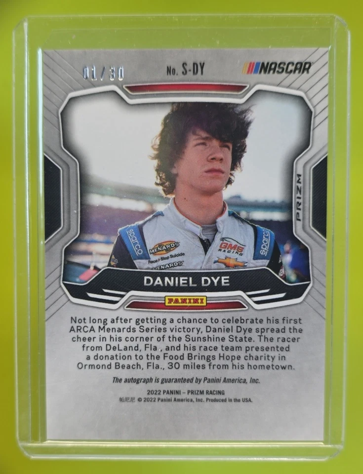 2022 Panini Prizm Daniel Dye Sensational Signatures Carolina Blue Scope /30 S-DY - Image 2 of 4