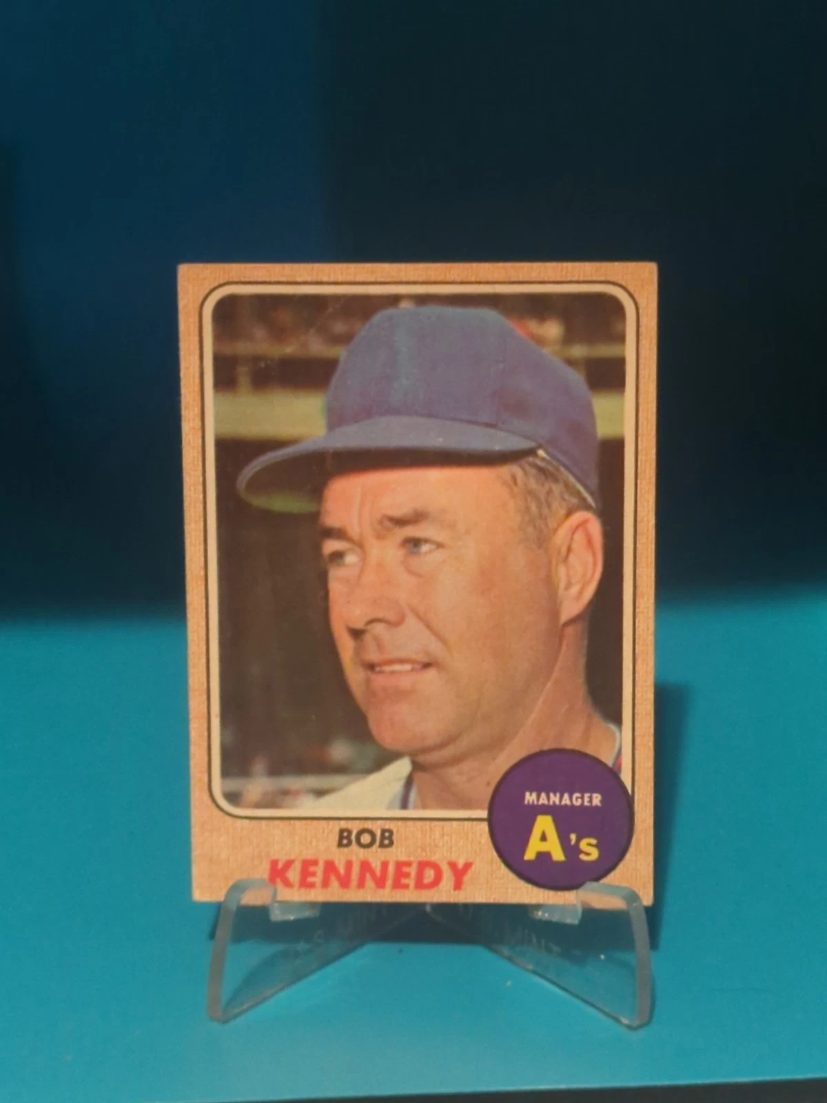 💥(RARE)1968 Topps Venezuelan #183- Bob Kennedy-A's Manager - EX-NM Condition