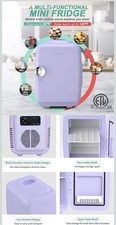 Mini nevera CROWNFUL, 4 litros/6 latas, refrigerador y calentador portátil - púrpura