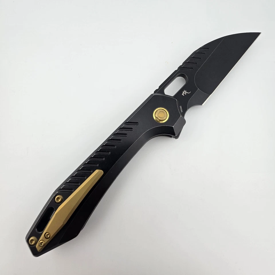Vosteed RSKAOS Folding Knife M390 Black Stonewashed Titanium Wharncliffe MHET1 - Image 2 of 4