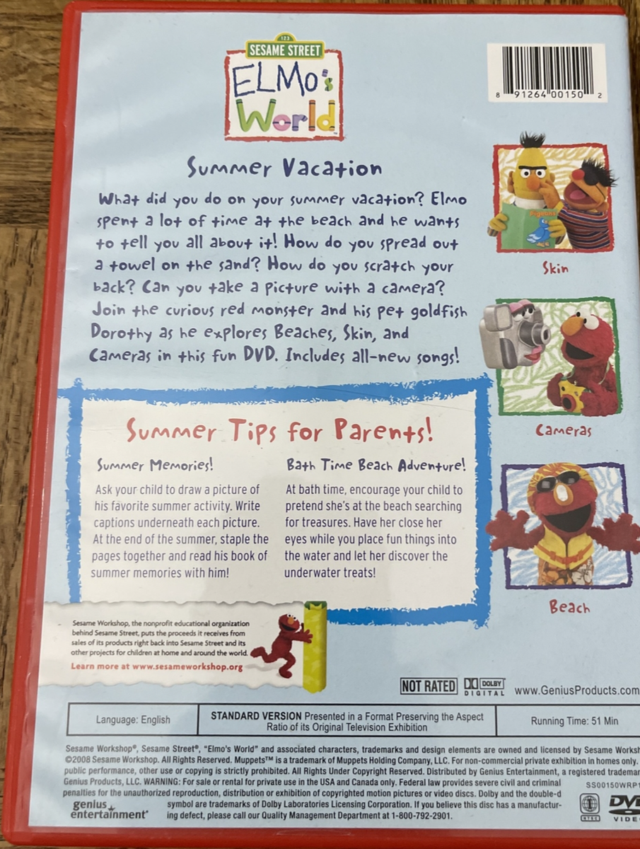 Sesame Street Elmos World Summer Vacation DVD 891264001502| eBay