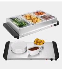 VonShef 2 in 1 - Buffet Food Server heated surface Adjustable Temperature - 7.2L