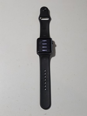 Apple Watch Sport 42mm Space Gray 7000 Series A1554 Black Band Code 16