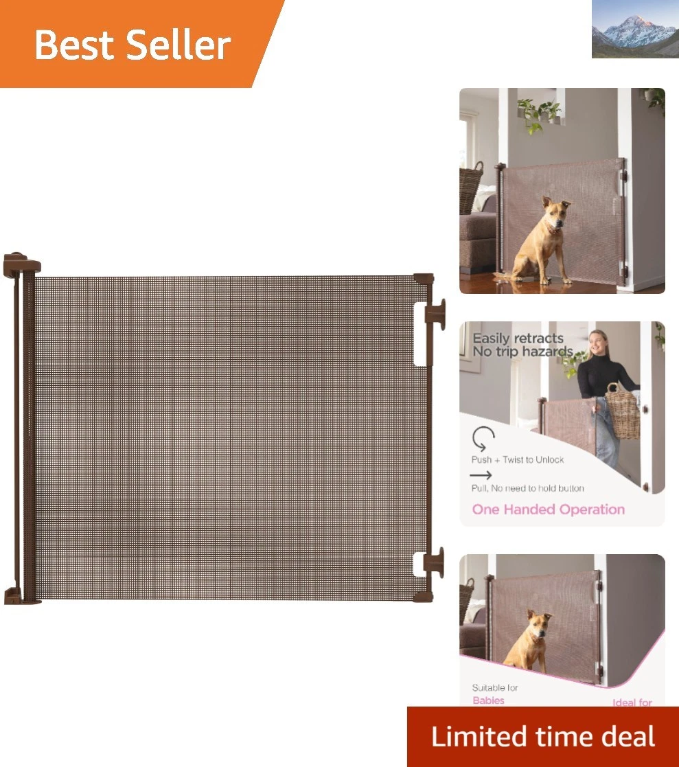 Custom Fit Retractable Mesh Baby Gate 33" Tall x 71" Wide for Indoor/Outdoor
Opens in a new window o