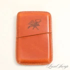 Anonymous Vintage Caramel Honey Brown Leather 2 Piece Sliding Card Case Wallet