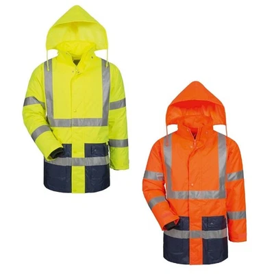 SAFESTYLE Warnschutzparka 2in1 Parka Arbeitsjacke Warnschutzjacke Warnjacke gelb orange