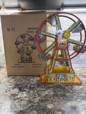 Rueda de la fortuna mecánica de cuerda Tin J. Chein de 1930 172 HERCULES FUNCIONA NUEVA EN CAJA Personas