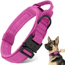 Tactical Dog Collar - Adjustable Heavy Duty Metal Buckle Nylon Collar with Co...