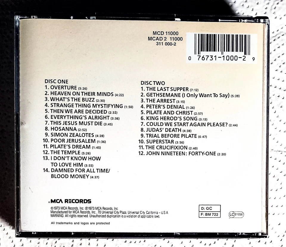 💡 2 CD - Jesus Christ Superstar -The Original Motion Picture Sound Track (1990) - Bild 2 von 4