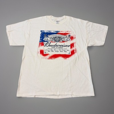 Vintage 1999 Budweiser Bud Anheuser Busch White Beer Bar Promo T-Shirt XL
