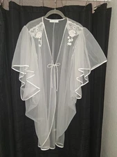 Val Mode Lingerie Sheer Robe/1970s/Bridal/Boudoir/Vintage Lingerie