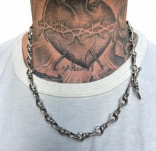 Men's Silver Chain Necklace Metal Chain Style Silver Color Fashion Jewelry