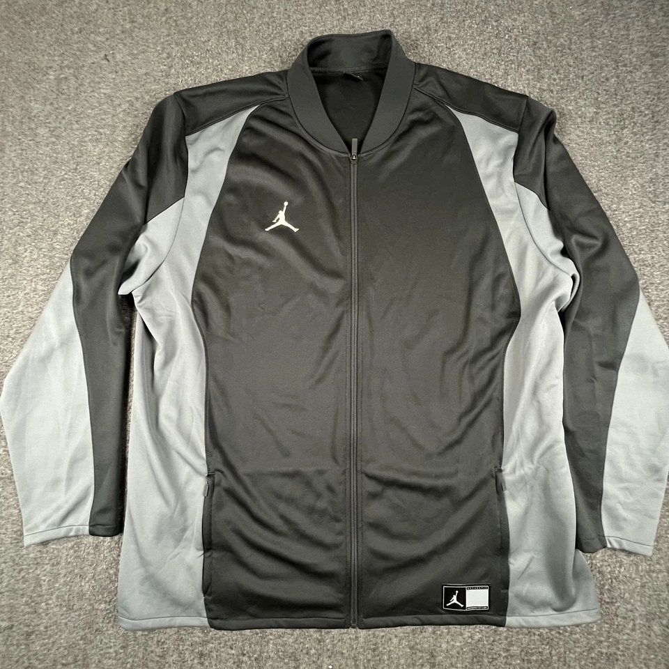 Chaqueta Jordan Jumpman Para Hombre 4XLT Negra Gris Cremallera Completa Pista Poliéster 924707-060 Foto 2 de 4